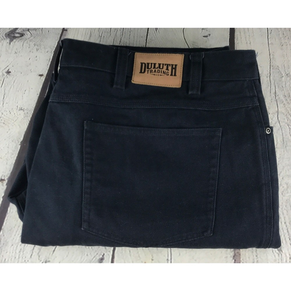 Duluth Trading Mens Size 44 x 30 Jeans Canvas Work Pants Dark Navy Blue